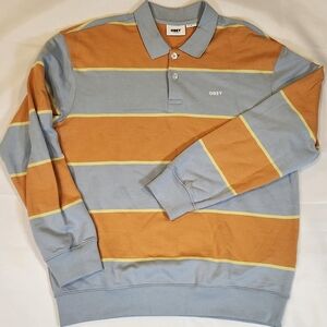 Obey Striped Polo Sweatshirt M